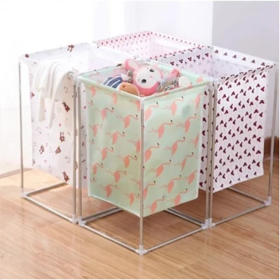 Cos de Rufe Multicolor cu suport metalic