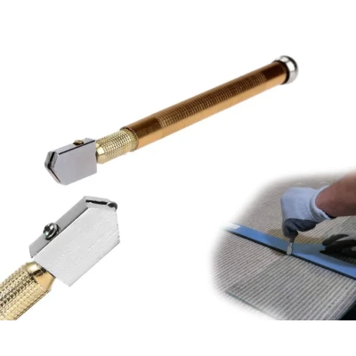 Creion Diamant Taiere Sticla Metal Profesional OR
