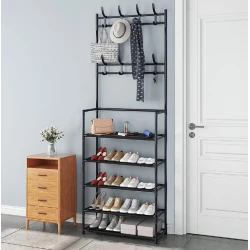 Cuier haine cu suport pantofi  5 rafturi 171x80 cm