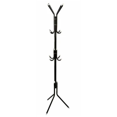 Cuier pentru hol tip pom 3 nivele 12 agatatori metal negru 170 cm negru