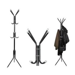 Cuier pentru hol tip pom 3 nivele 12 agatatori metal negru 170 cm negru