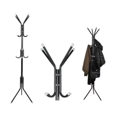 Cuier pentru hol tip pom 3 nivele 12 agatatori metal negru 170 cm negru