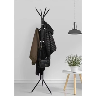 Cuier pentru hol tip pom 3 nivele 12 agatatori metal negru 170 cm negru