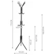 Cuier pentru hol tip pom 3 nivele 12 agatatori metal negru 170 cm negru