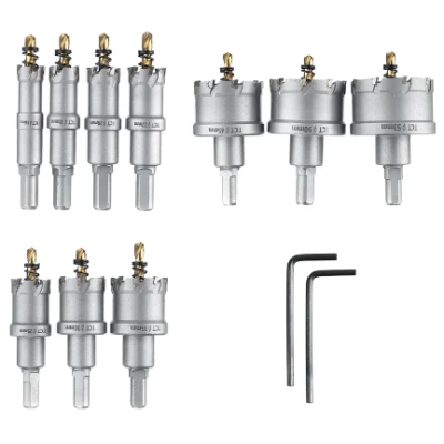 Cutie Metalica cu 10 Freze pentru Metal cu Pastile Vidia 16mm-53mm