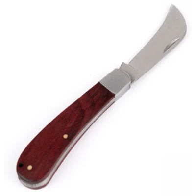 Cutit pentru altoit tip cosor MX797 profesional lama curbata otel maner lemn