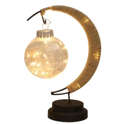 Decoratiune luminoasa semi-luna cu glob