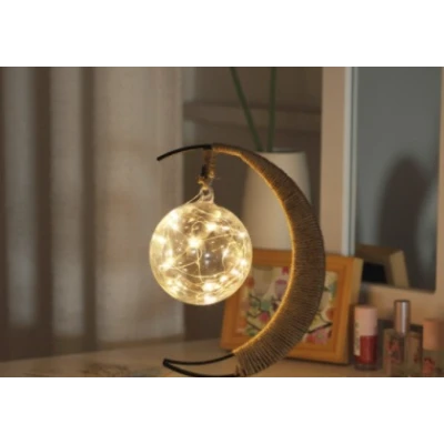 Decoratiune luminoasa semi-luna cu glob