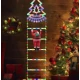 Decoratiune Scara lui Mos Craciun luminoasa Led multicolor 25x160 cu model BRADULET