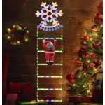 Decoratiune Scara lui Mos Craciun luminoasa Led multicolor 25x160 cu model Fulg de Nea