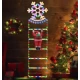 Decoratiune Scara lui Mos Craciun luminoasa Led multicolor 25x160 cu model Fulg de Nea