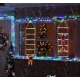 Decoratiune Scara lui Mos Craciun luminoasa Led multicolor 25x160 cu model Fulg de Nea