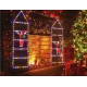 Decoratiune Scara lui Mos Craciun luminoasa Led multicolor 25x160 cu model Fulg de Nea