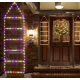Decoratiune Scara lui Mos Craciun luminoasa Led multicolor 25x160 cu model Fulg de Nea