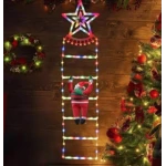 Decoratiune Scara lui Mos Craciun luminoasa Led multicolor 25x160 cu model STELUTA