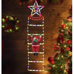 Decoratiune Scara lui Mos Craciun luminoasa Led multicolor 25x160 cu model STELUTA