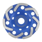Disc Diamantat ALBASTRU 125 Mm cu segmenti GRI pentru Slefuire Beton Mozaic Suprafete Dure