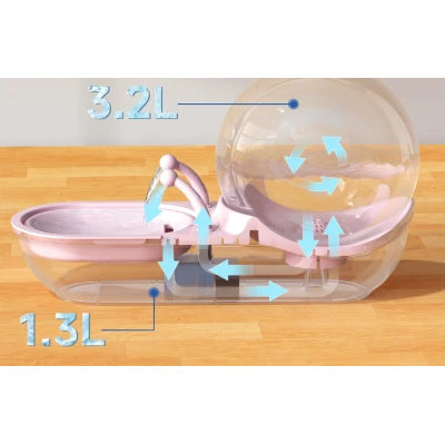 Dispenser de apa pentru animalute cu rezervor tip melc