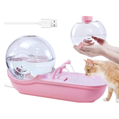 Dispenser de apa pentru animalute cu rezervor tip melc