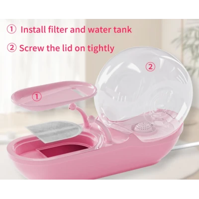 Dispenser de apa pentru animalute cu rezervor tip melc