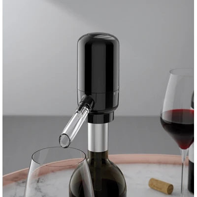 Dispenser si Aerator Electric pentru Sticla de Vin LED Negru