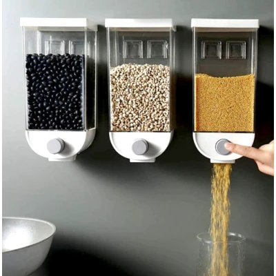 Dozator de cereale 1Kg plastic transparent Alb