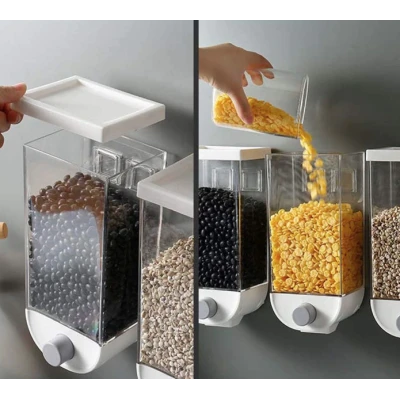 Dozator de cereale 1Kg plastic transparent Alb