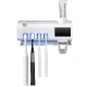 Dozator pentru pasta de dinti cu sterilizator UV pentru periute
