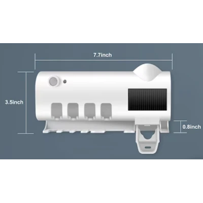 Dozator pentru pasta de dinti cu sterilizator UV pentru periute