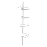 Etajera colt pentru baie si dus 4 rafturi inaltime reglabila montare pe colt pana la 320 cm