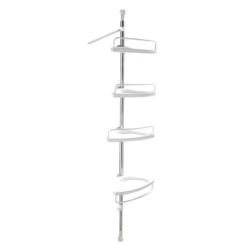 Etajera colt pentru baie si dus 4 rafturi inaltime reglabila montare pe colt pana la 320 cm