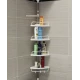 Etajera colt pentru baie si dus 4 rafturi inaltime reglabila montare pe colt pana la 320 cm