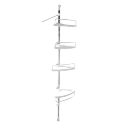 Etajera colt pentru baie si dus 4 rafturi inaltime reglabila montare pe colt pana la 320 cm