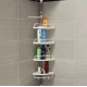 Etajera de colt pentru baie 4 rafturi Alb