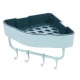 Etajera de colt pentru baie bucatarie cu ventuze sau lipici albastru