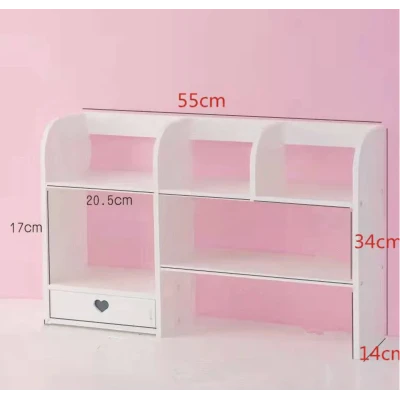 UB Etajera pentru Birou cu 6 compartimente si un sertar PVC 55x14x34cm Alb