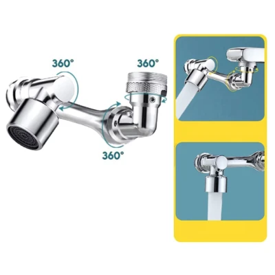 Extensie rotativa pentru robinet cu multiple moduri de curgere a apei
