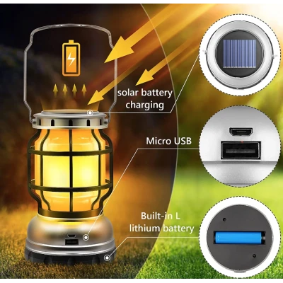 Felinar solar retro portabil Andowl Q LED1990