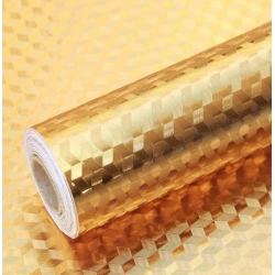 Folie Aluminiu Autoadeziva Efect 3D, AURIE pentru Bucatarie, 60 x 300cm