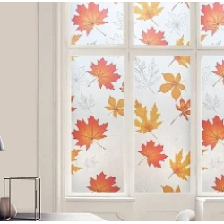 Folie autoadeziva pentru geam frunze aramii 45 x 300 cm