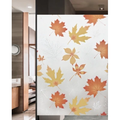 Folie autoadeziva pentru geam frunze aramii 45 x 300 cm