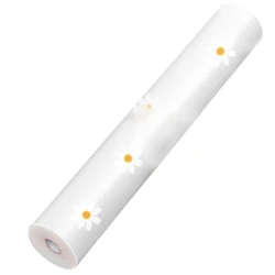 Folie de protectie pentru rafturi 45 x 300cm cu floricele albe
