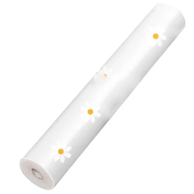 Folie de protectie pentru rafturi 45 x 300cm cu floricele albe