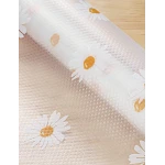 Folie de protectie pentru rafturi 45 x 300cm cu floricele albe 