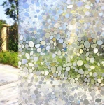 Folie decorativa vitrostatica pentru geam autoadeziva  45 x 300 cm model PIETRICELE