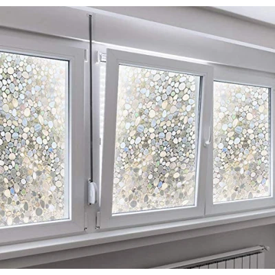 Folie decorativa vitrostatica pentru geam autoadeziva  45 x 300 cm model PIETRICELE
