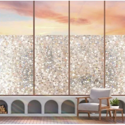 Folie decorativa vitrostatica pentru geam autoadeziva  45 x 300 cm model PIETRICELE