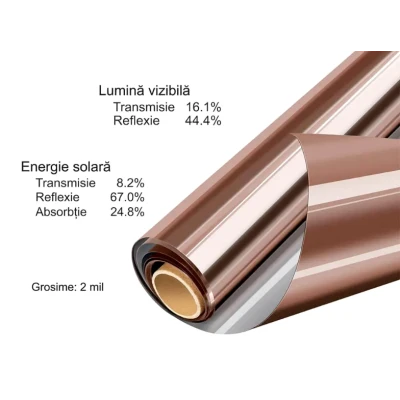 Folie reflexiva pentru geamuri Bronz 60X300