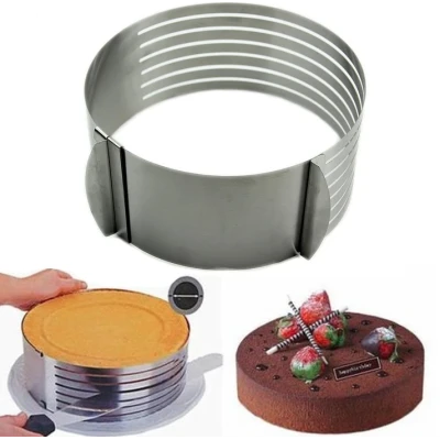 Formă de tort rotundă din Inox reglabilă (24-30cm)