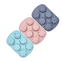 Forma din silicon pentru 6 briose modele diferit